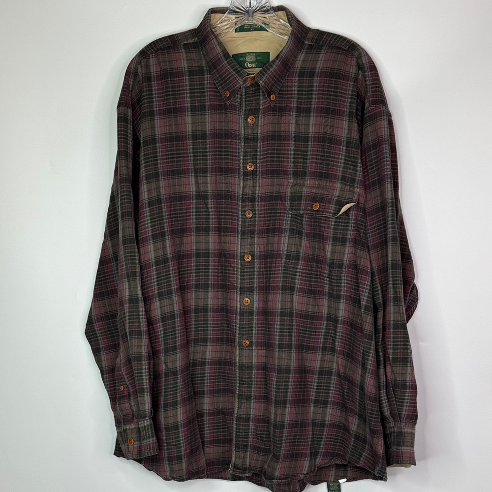 Vintage Orvis Plaid Button Down Long Sleeve Shirt Size XL